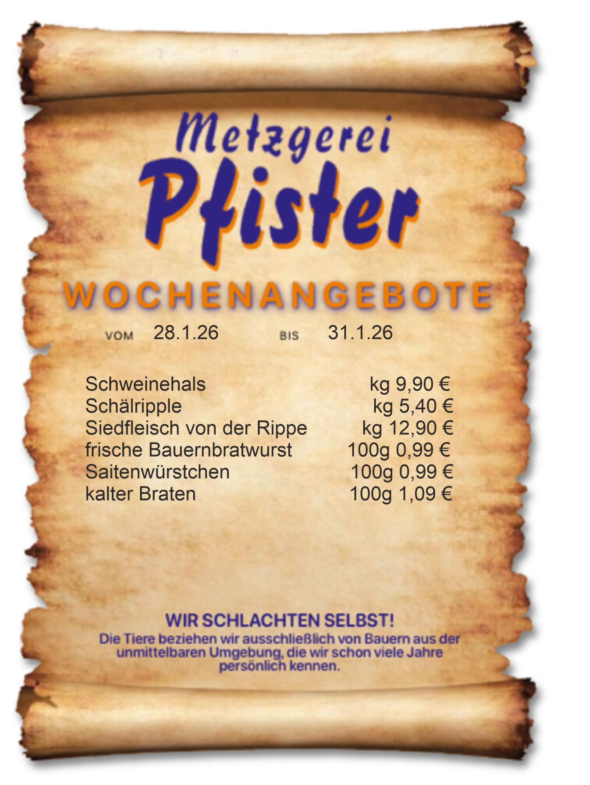 Angebote Homepage neu Speiseplan der Metzgerei Pfister in Burladingen. 22.07.-25.07.2025 Josengasse 4 72393 Burladingen +49 (0) 7475 203